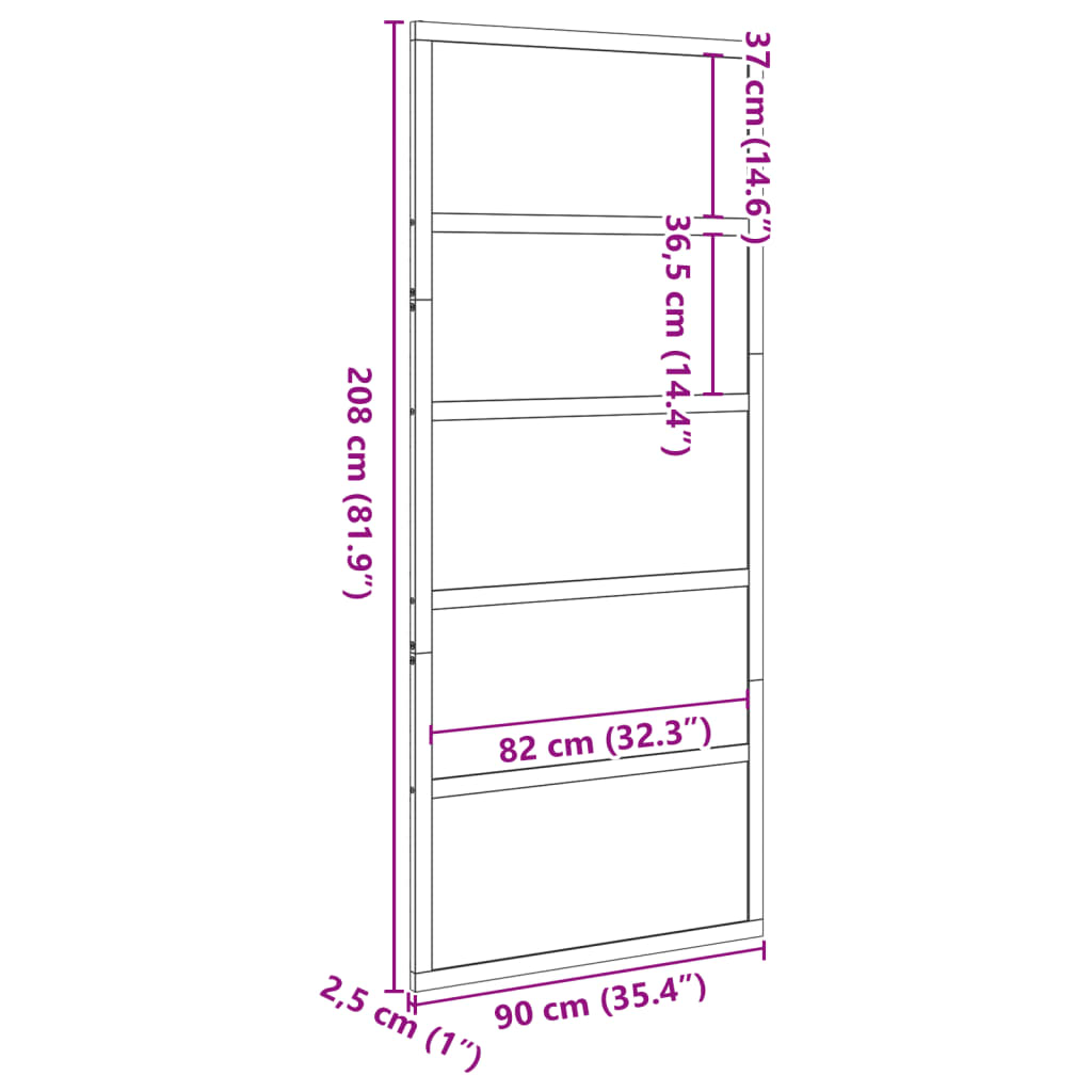 vidaXL Porta de celeiro 90x208 cm madeira de pinho maciça branco