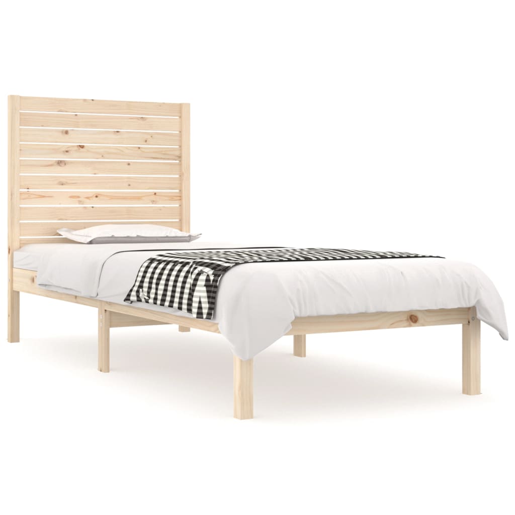 vidaXL Estrutura cama pequena solteiro 75x190 cm madeira maciça