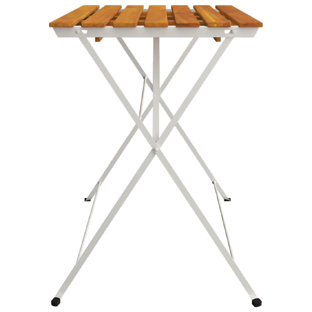 vidaXL Mesa de bistrô dobrável 100x54x71 cm acácia maciça e aço