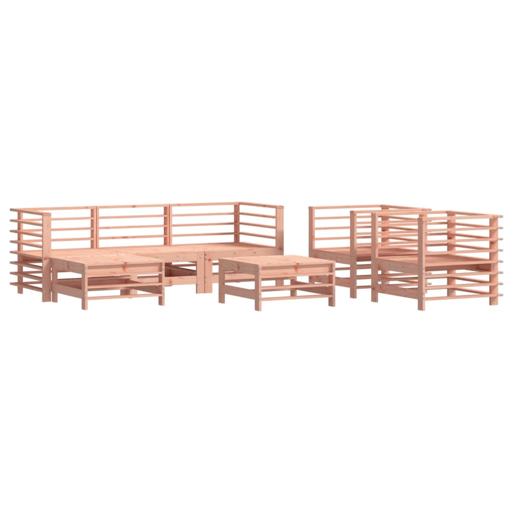 vidaXL 7 pcs conjunto lounge de jardim com almofadões douglas maciça