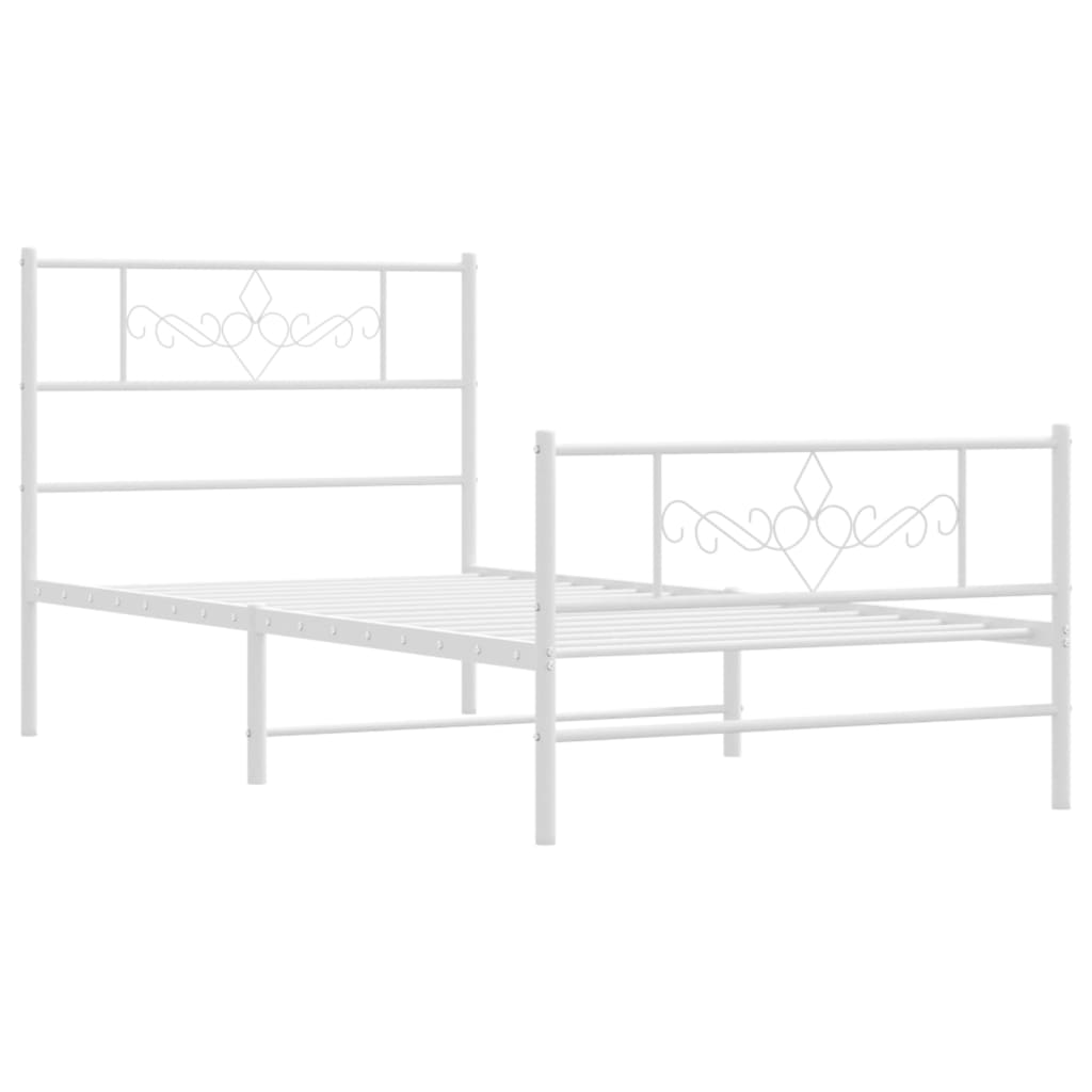 vidaXL Estrutura de cama com cabeceira e pés 80x200 cm metal branco