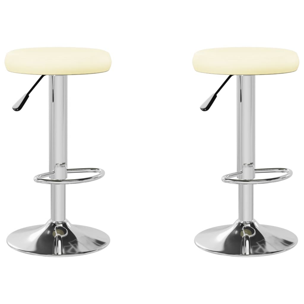 vidaXL Bancos de bar 2 pcs couro artificial cor creme