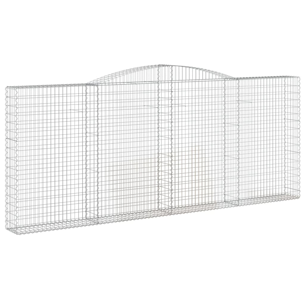 vidaXL Cestos gabião arqueados 3pcs 400x30x160/180cm ferro galvanizado