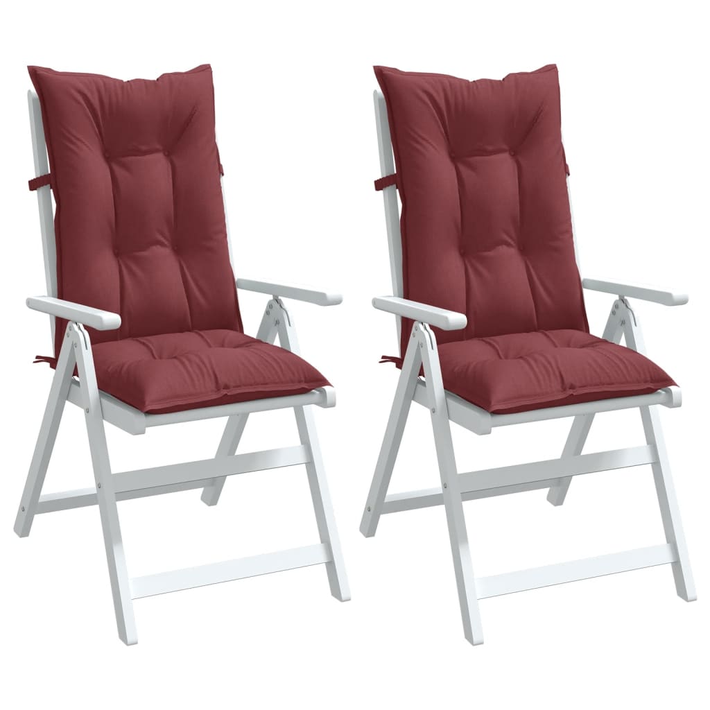 vidaXL Almofadões cadeiras altas 2 pcs mesclado tecido vermelho tinto