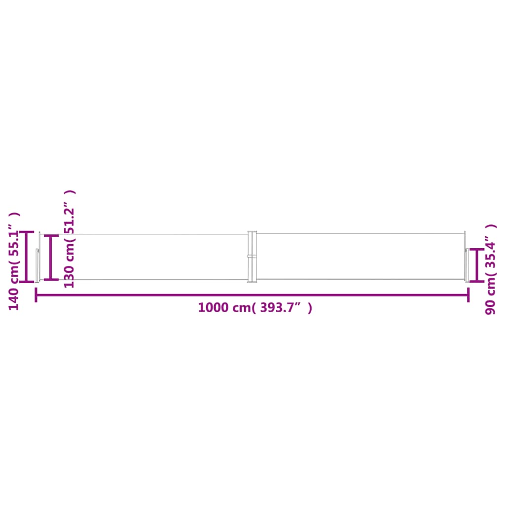 vidaXL Toldo lateral retrátil 140x1000 cm azul