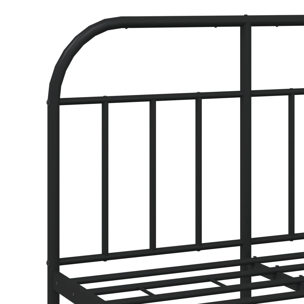 vidaXL Estrutura de cama com cabeceira 120x190 cm metal preto