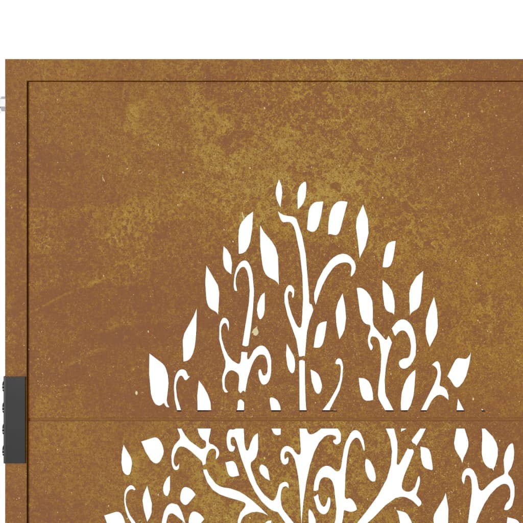 vidaXL Portão de jardim 105x105 cm aço corten design árvore