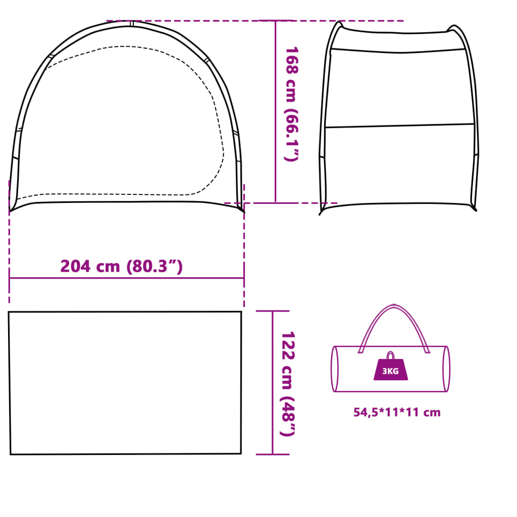 vidaXL Tenda de arrumação impermeável azul