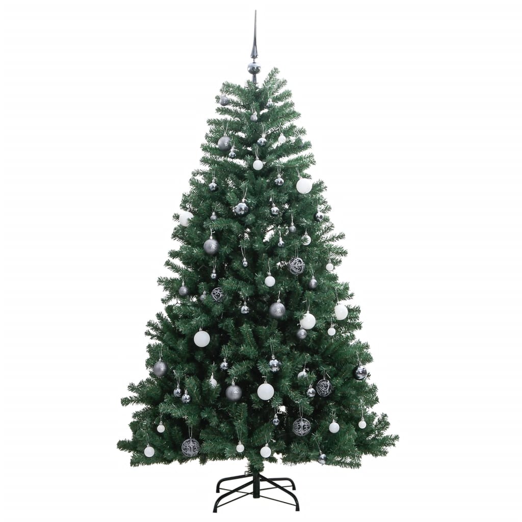 vidaXL Árvore Natal artificial articulada c/ 300 luzes LED+bolas 210cm