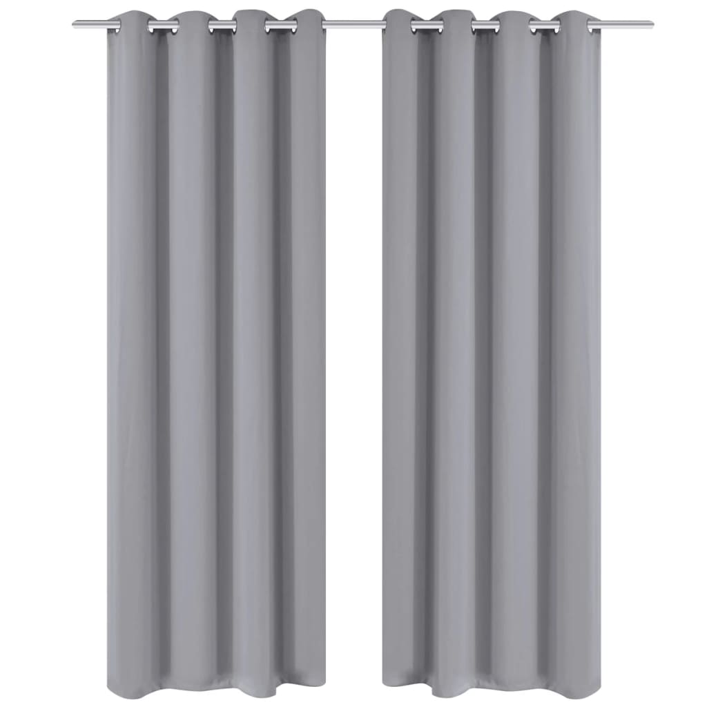 vidaXL Cortinas blackout 2 pcs com ilhós de metal 135x175 cm cinzento