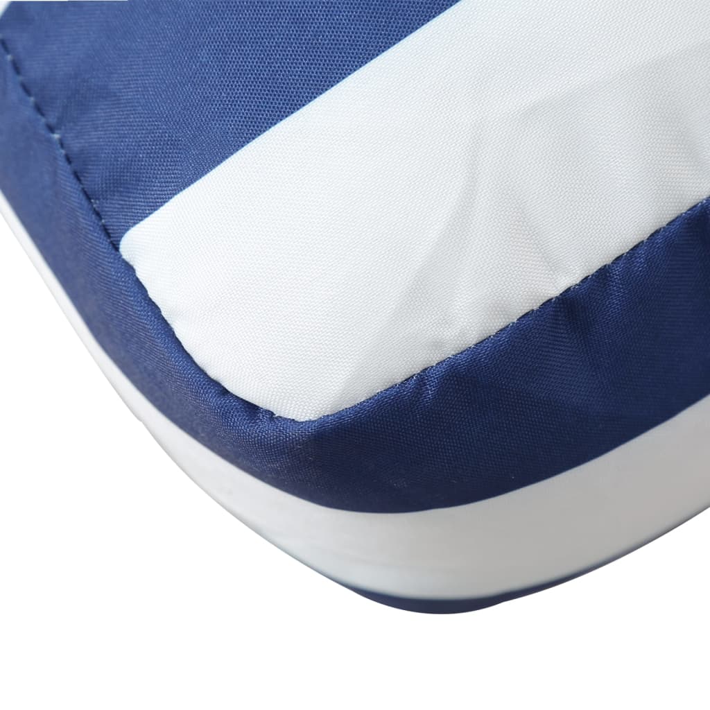 vidaXL Almofadões p/ paletes 2 pcs tecido oxford riscas azul/branco