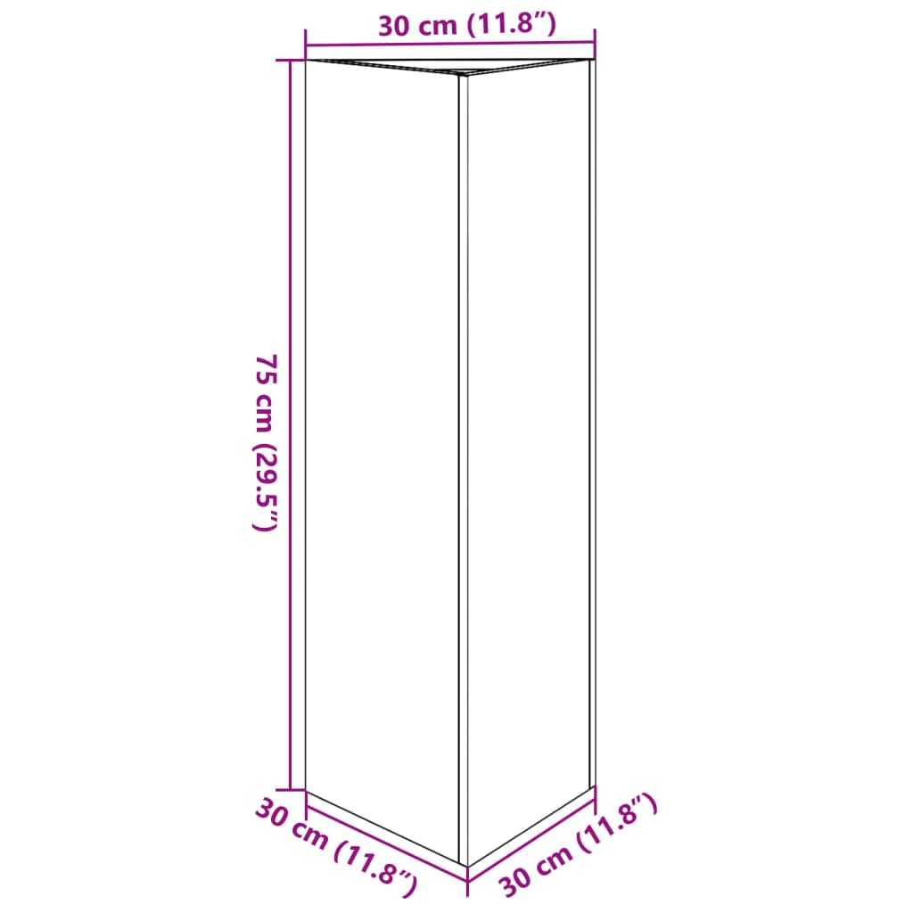 vidaXL Vaso/floreira de jardim triangular 30x26x75 cm aço branco