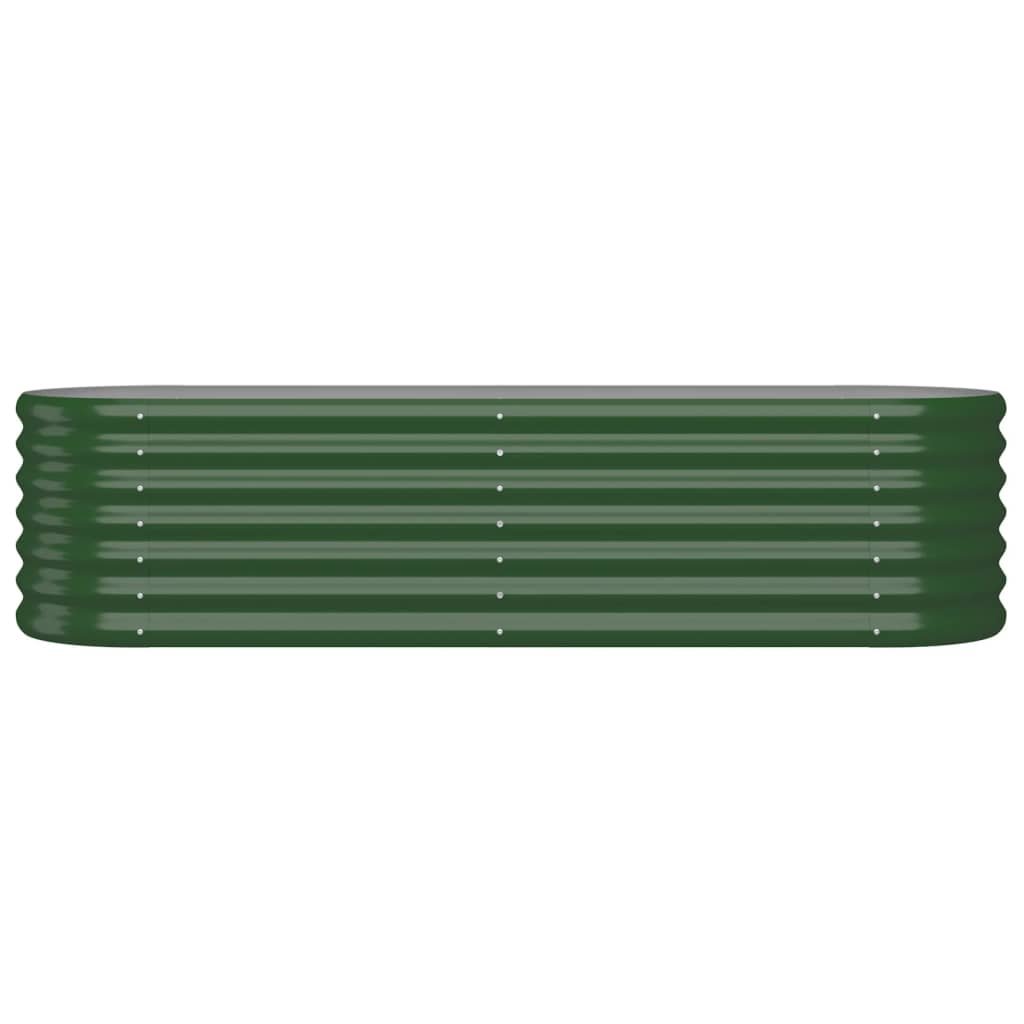 vidaXL Canteiro elevado jardim 152x40x36 cm aço revestido a pó verde