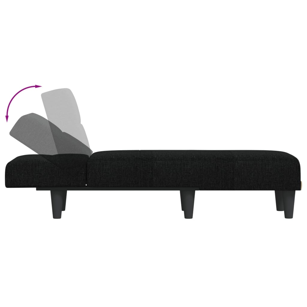 vidaXL Chaise longue tecido preto