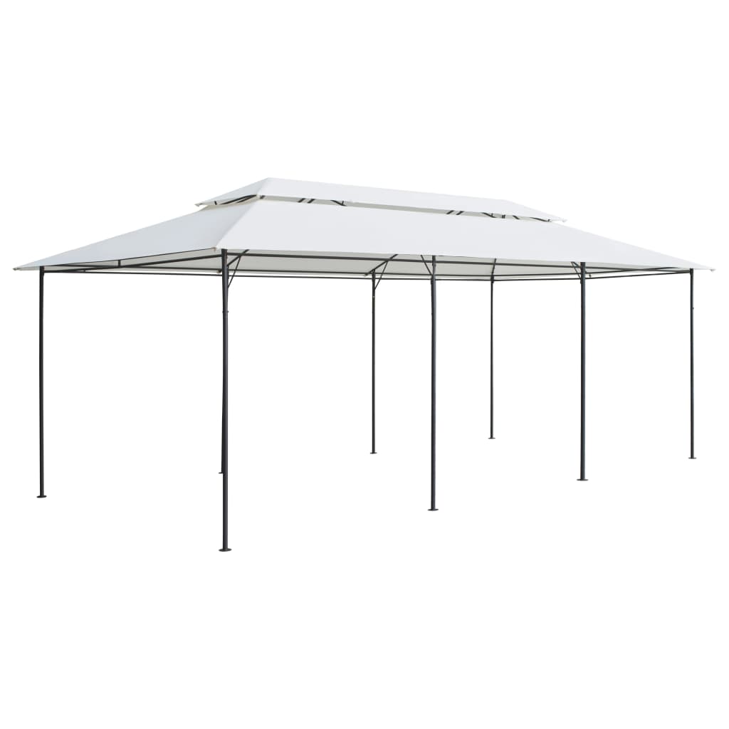 vidaXL Gazebo com cortinas 600x298x270 cm 180g/m² branco