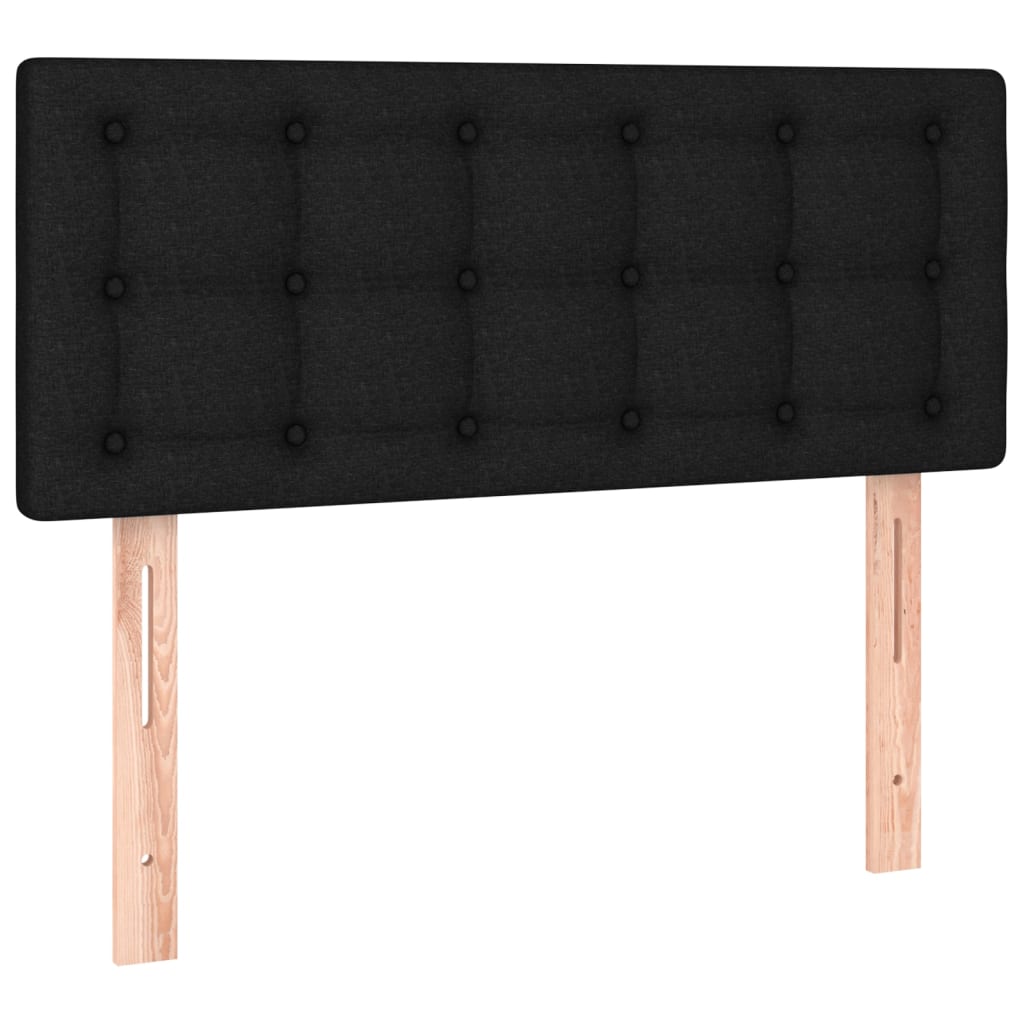 vidaXL Cabeceira de cama c/ luzes LED tecido 90x5x78/88 cm preto