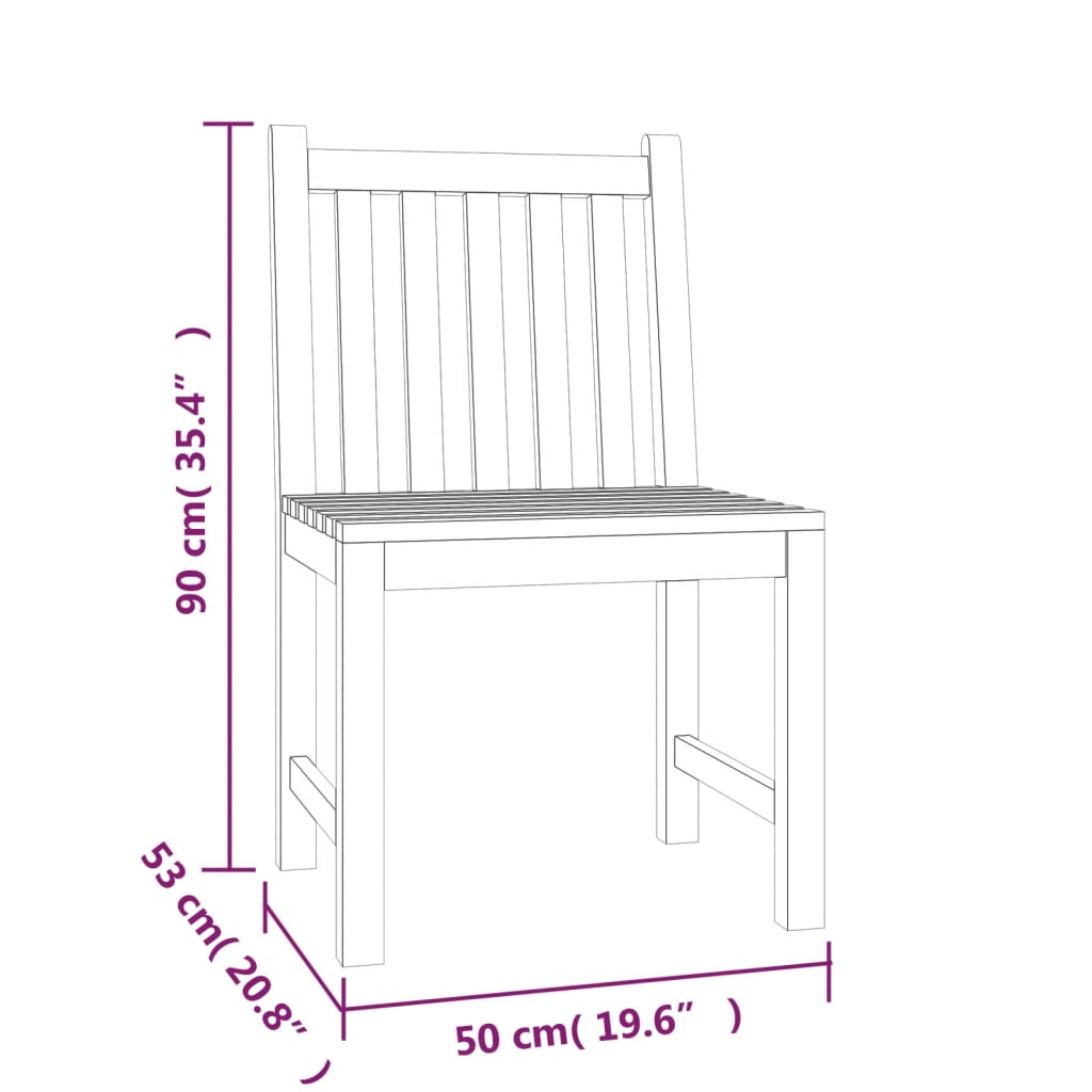 vidaXL 5 pcs conjunto de jantar p/ jardim madeira de teca maciça