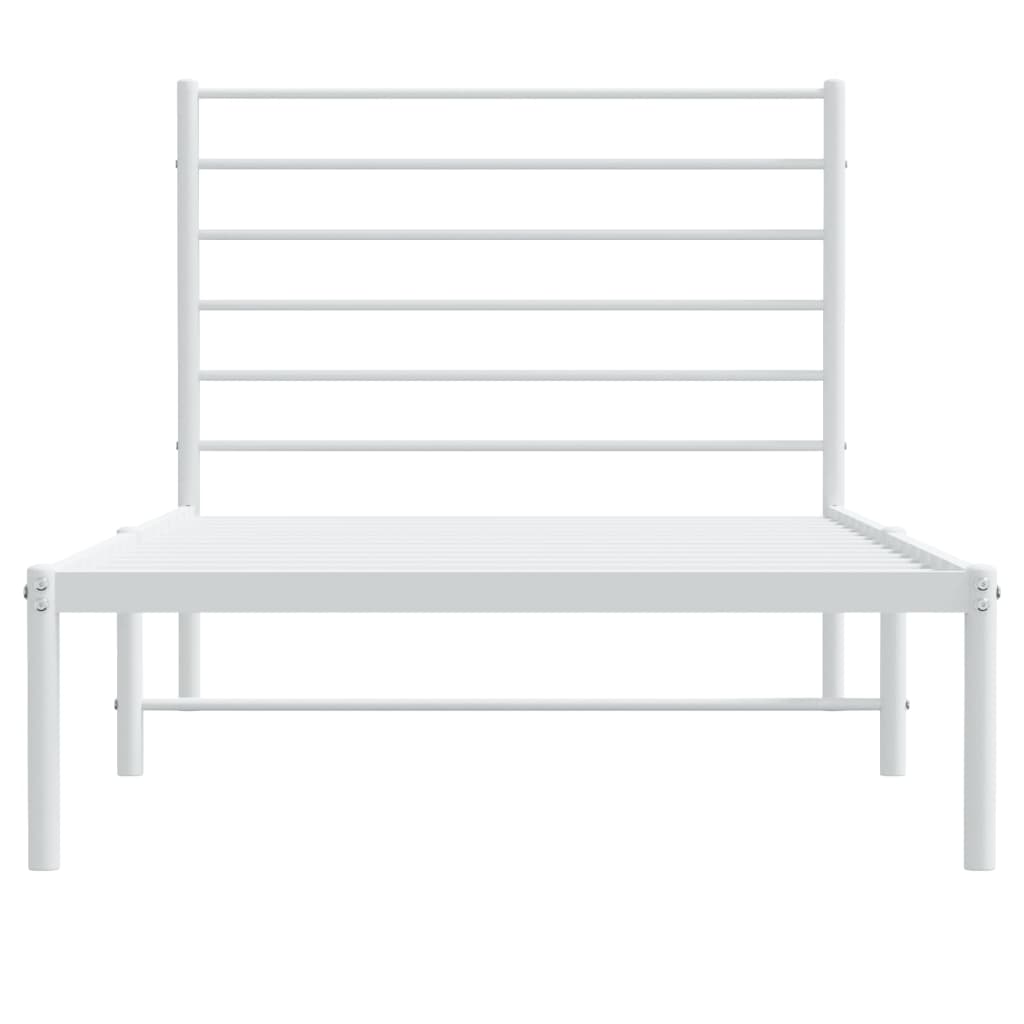 vidaXL Estrutura de cama com cabeceira 100x190 cm metal branco