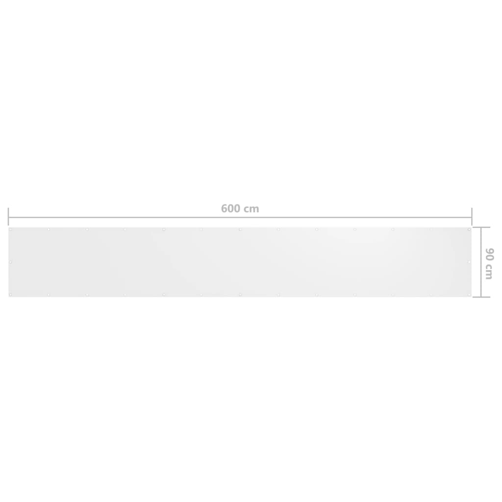 vidaXL Tela de varanda 90x600 cm tecido Oxford branco