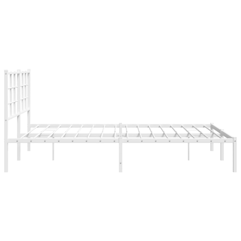 vidaXL Estrutura de cama com cabeceira 160x200 cm metal branco