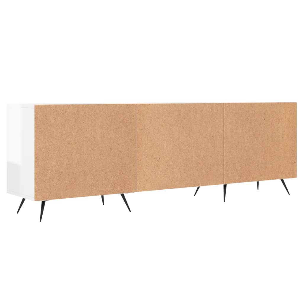 vidaXL Móvel de TV 150x30x50 cm derivados de madeira branco brilhante