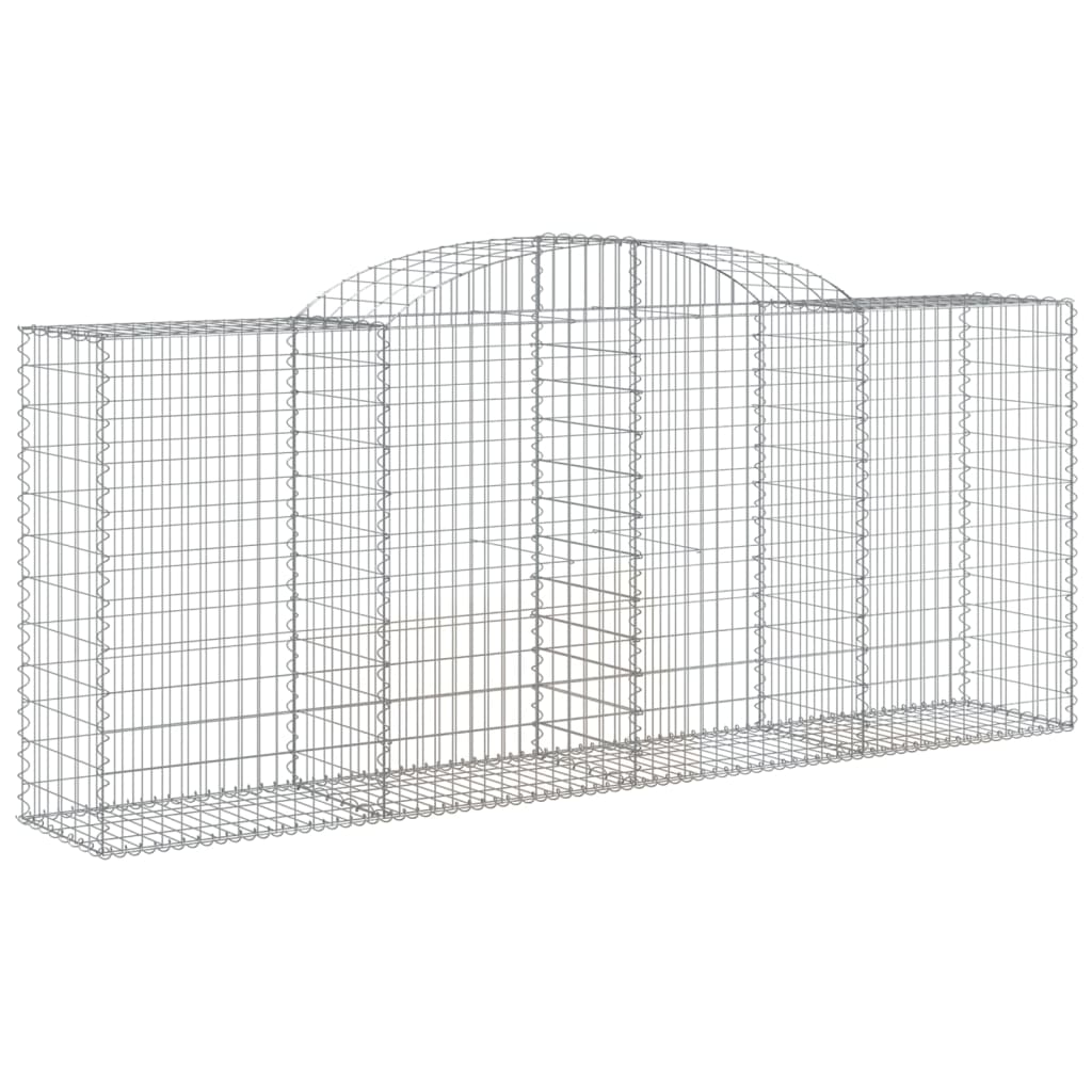 vidaXL Cestos gabião arqueados 6pcs 300x50x120/140cm ferro galvanizado