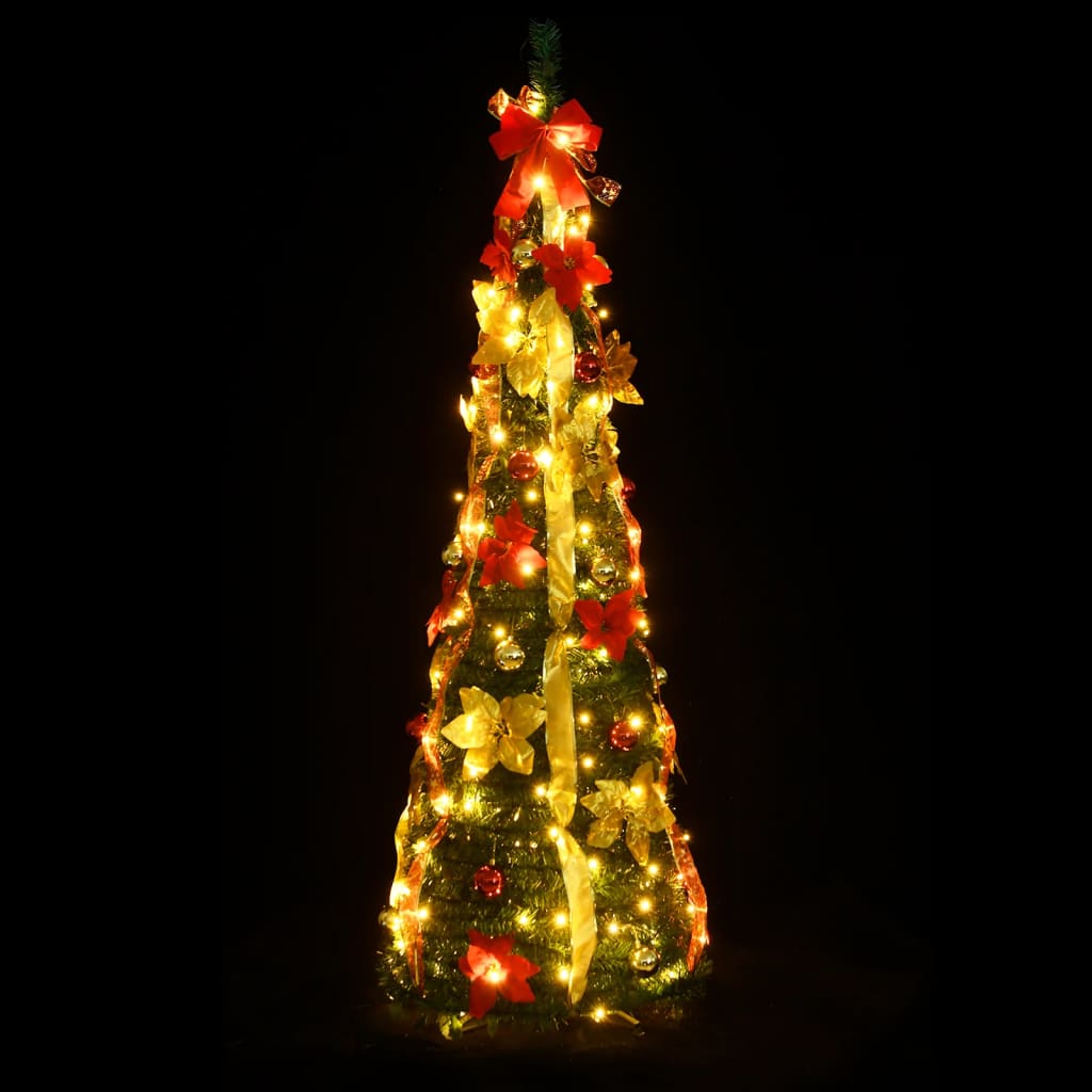 vidaXL Árvore de Natal artificial pop-up c/ 200 luzes LED 210 cm verde