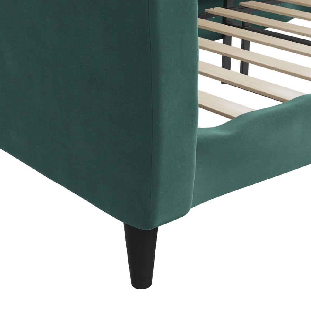 vidaXL Sofá-cama 90x200 cm veludo verde-escuro