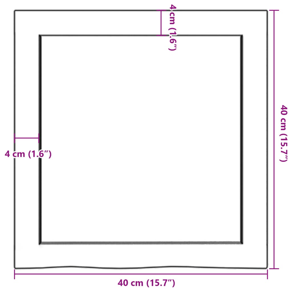 vidaXL Bancada p/ WC 40x40x(2-6) cm madeira maciça tratada castanho