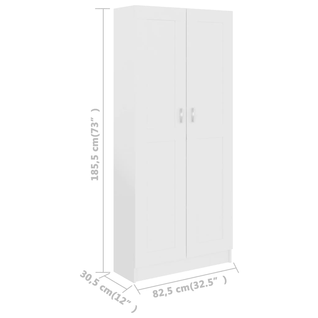 vidaXL Estante 82,5x30,5x185,5 cm derivados de madeira branco