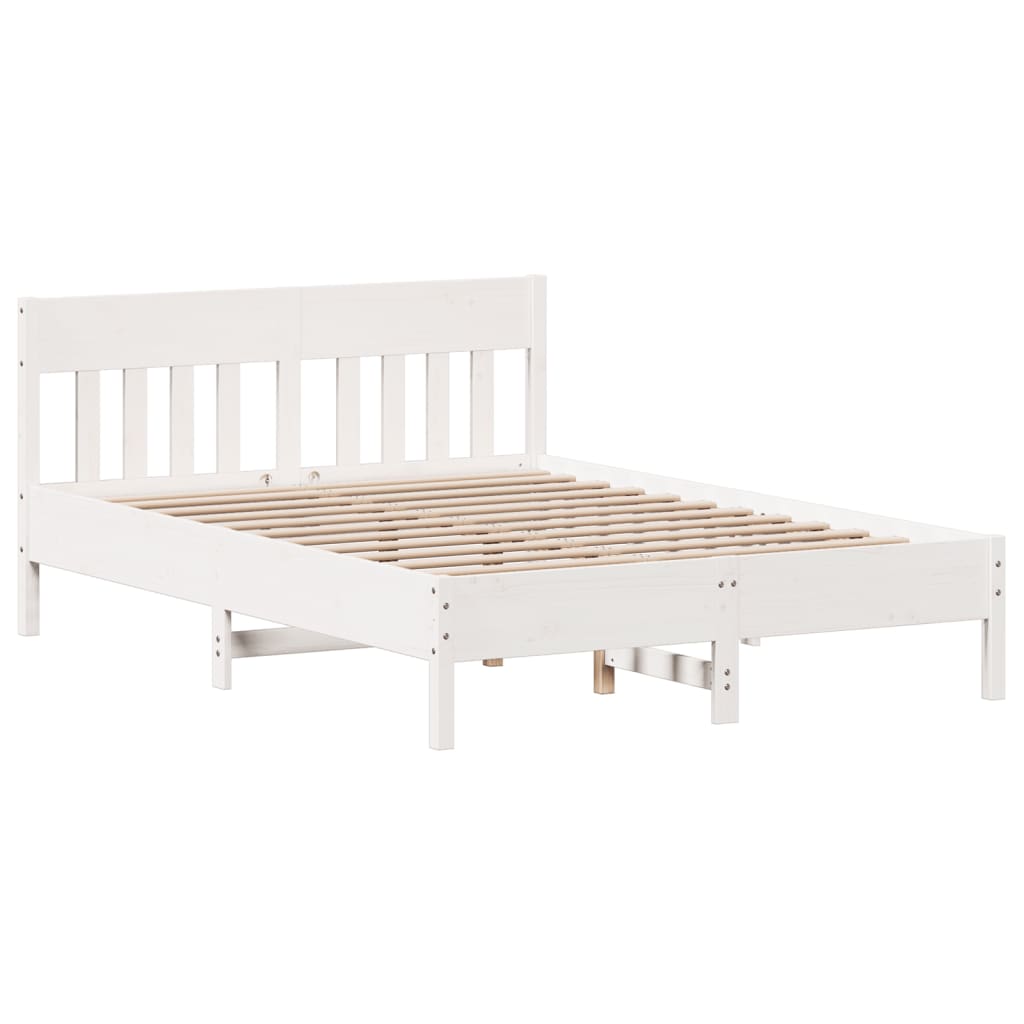 vidaXL Cama sem colchão 140x200 cm madeira de pinho maciça branco