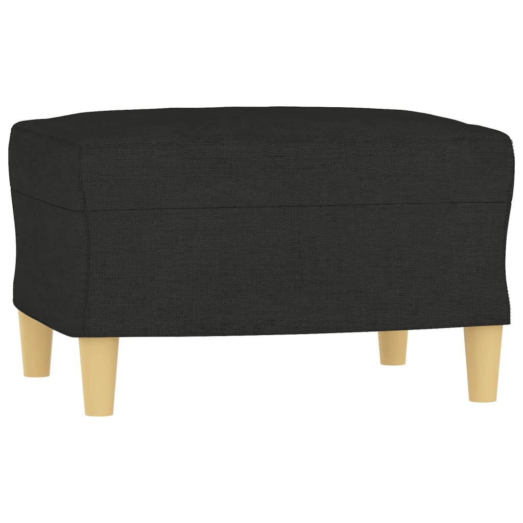 vidaXL 3 pcs conjunto de sofás com almofadões tecido preto