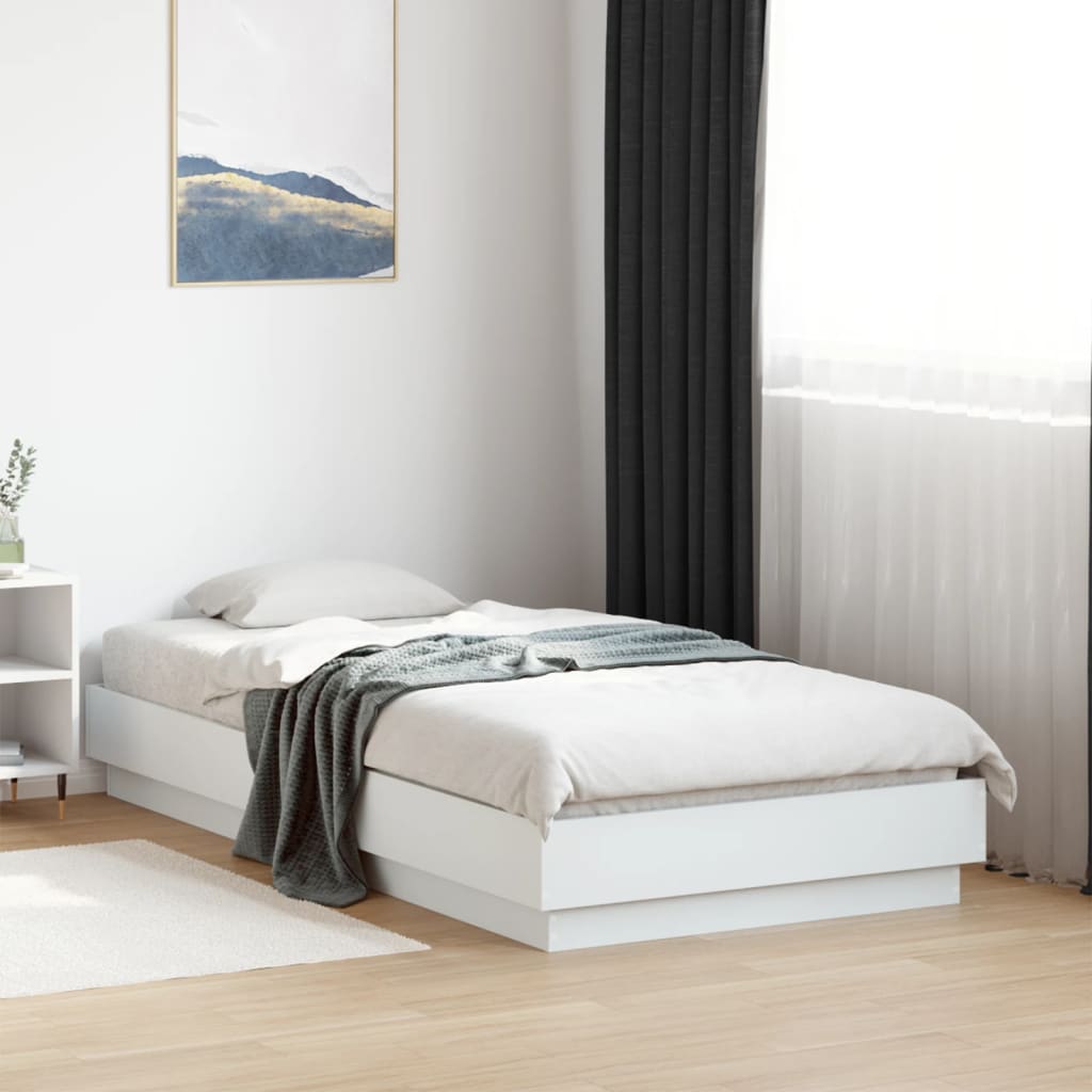 vidaXL Estrutura de cama 75x190 cm derivados de madeira branco