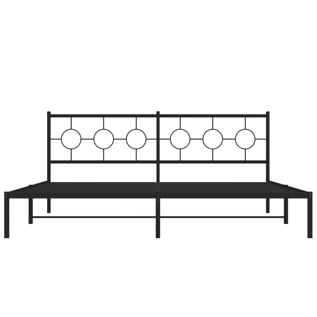 vidaXL Estrutura de cama com cabeceira 193x203 cm metal preto