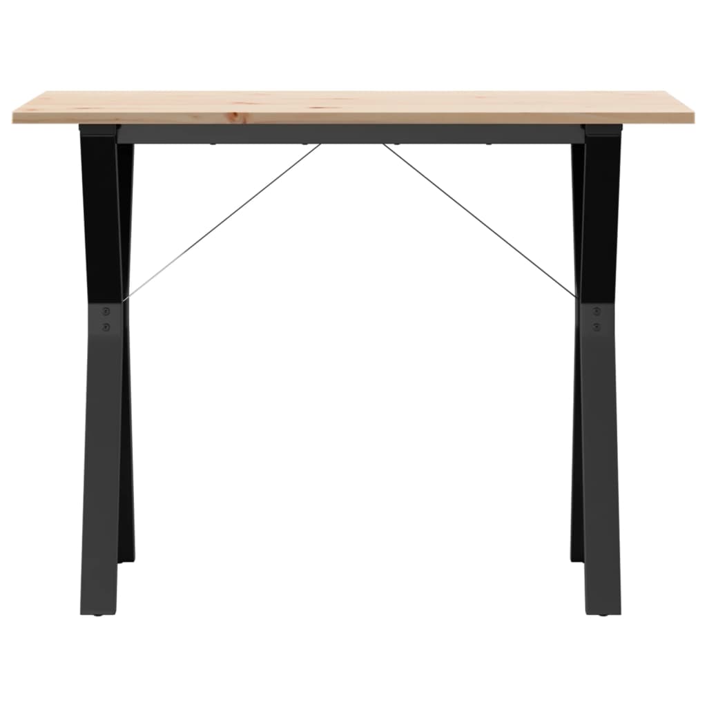 vidaXL Mesa de jantar estrutura em Y 100x50x75cm pinho e ferro fundido