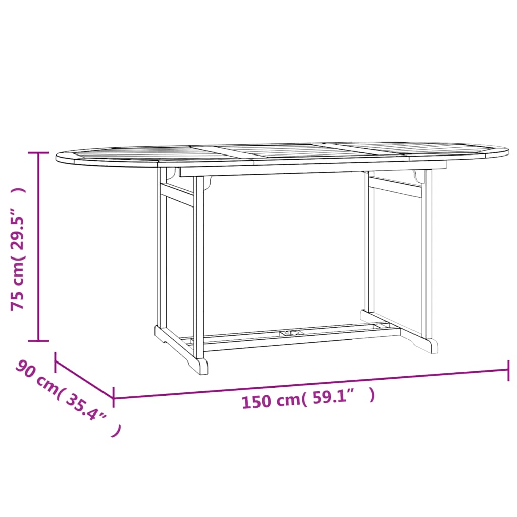 vidaXL 5 pcs conjunto de jantar p/ jardim madeira de teca maciça