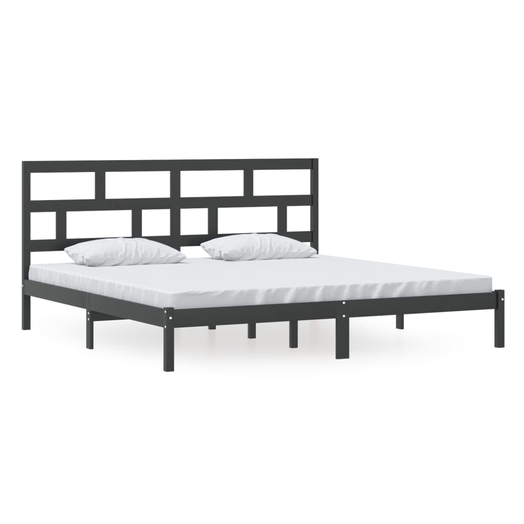 vidaXL Estrutura de cama 200x200 cm pinho maciço preto