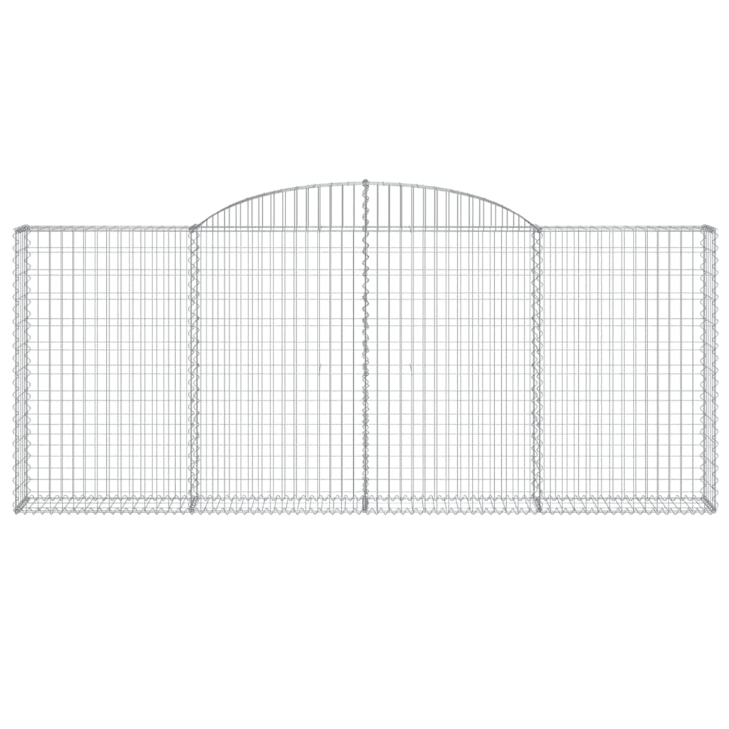 vidaXL Cestos gabião arqueados 25 pcs 300x30x120/140 ferro galvanizado