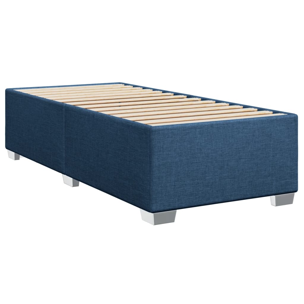 vidaXL Cama com molas/colchão 90x190 cm tecido azul