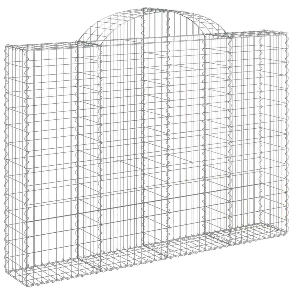 vidaXL Cesto gabião arqueado 200x30x140/160 cm ferro galvanizado