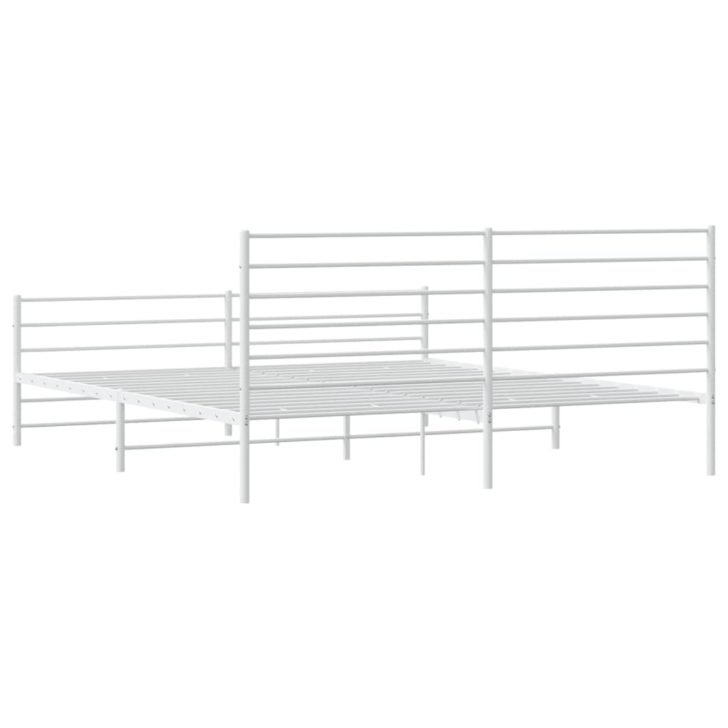 vidaXL Estrutura de cama com cabeceira e pés 183x213 cm metal branco