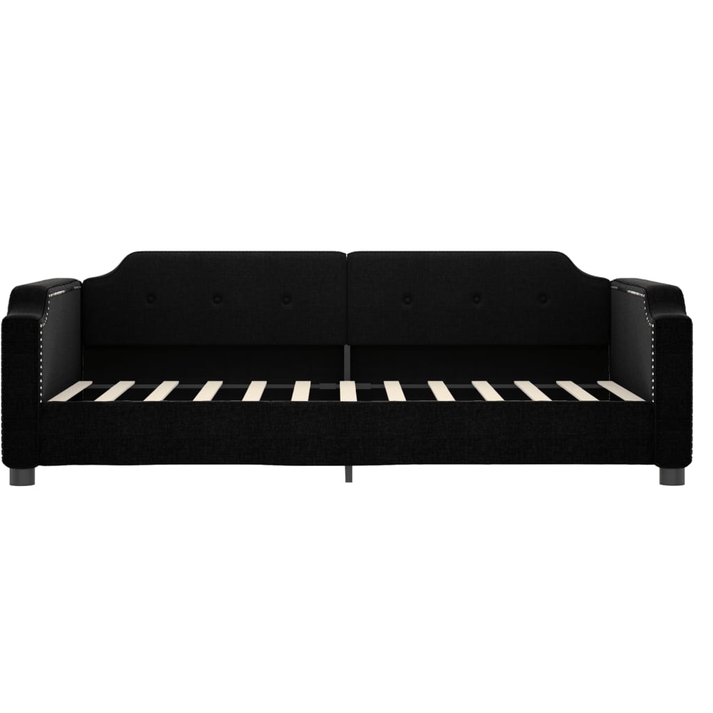 vidaXL Sofá-cama com gavetão 90x200 cm tecido preto