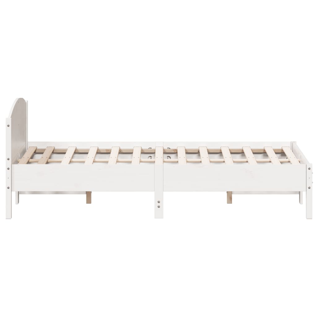 vidaXL Cama sem colchão 120x200 cm madeira de pinho maciça branco