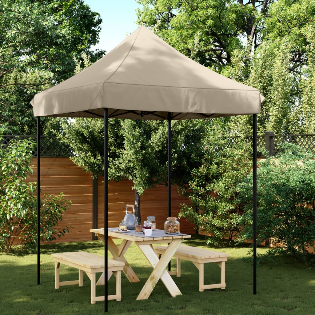 vidaXL Tenda p/ festas pop-up dobrável 200x200x306cm cinza-acastanhado