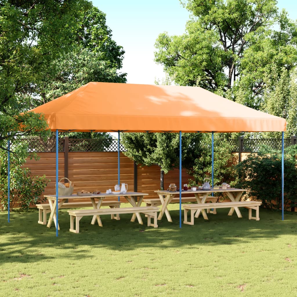 vidaXL Tenda para festas pop-up dobrável 580x292x315 cm laranja