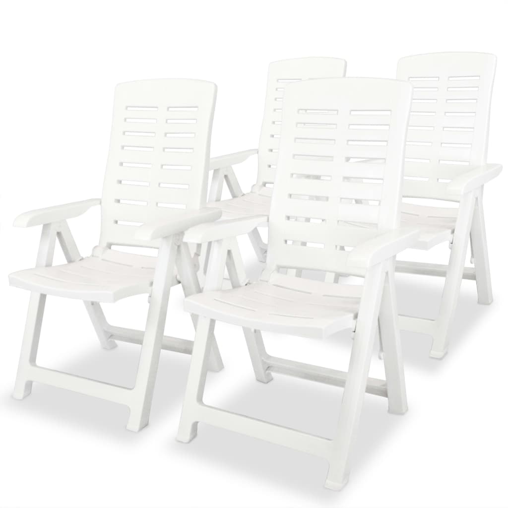 vidaXL Conjunto de jantar de exterior 5 pcs plástico branco