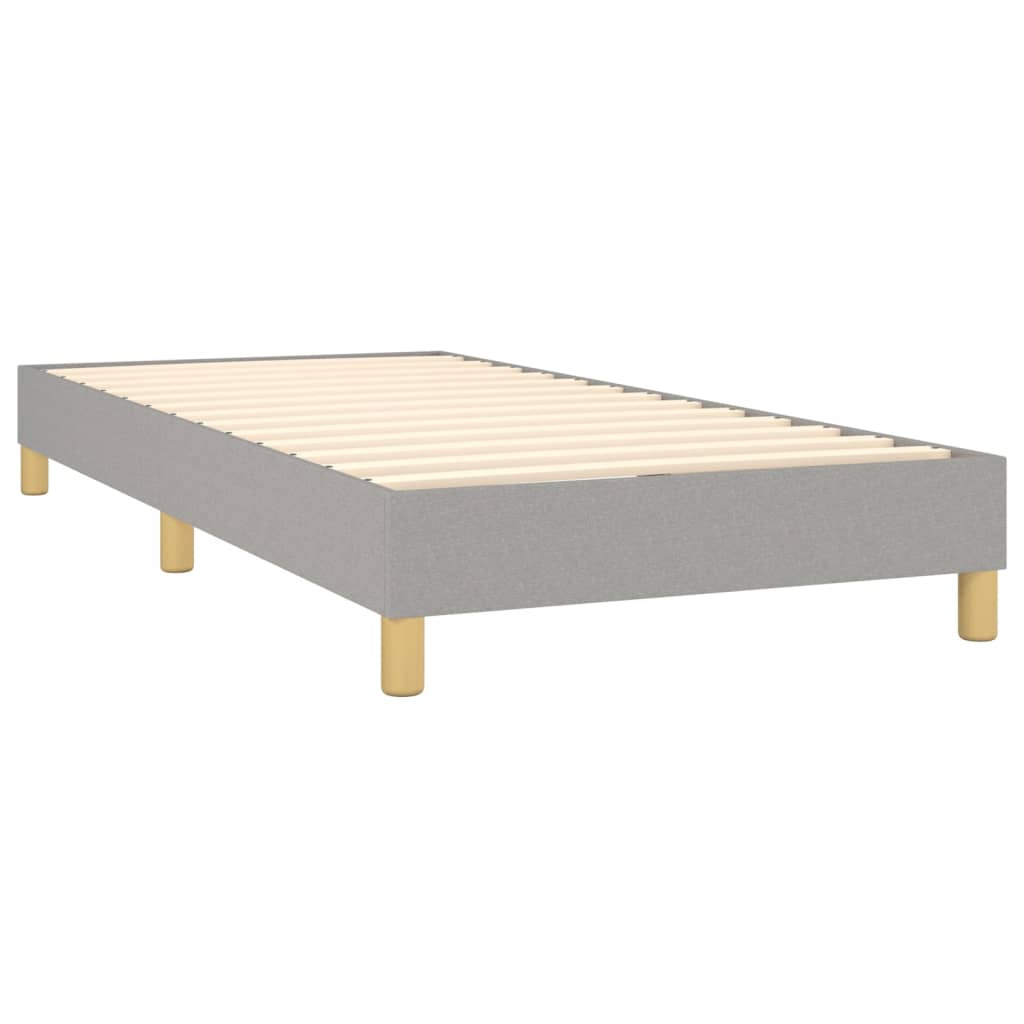 vidaXL Cama com molas/colchão 90x200 cm tecido cinza-claro