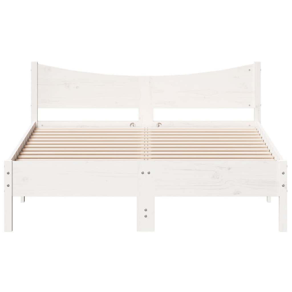 vidaXL Cama sem colchão 120x190 cm madeira de pinho maciça branco