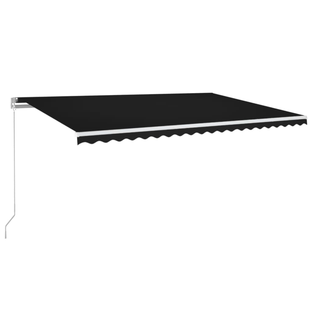 vidaXL Toldo retrátil manual com LED 500x350 cm antracite