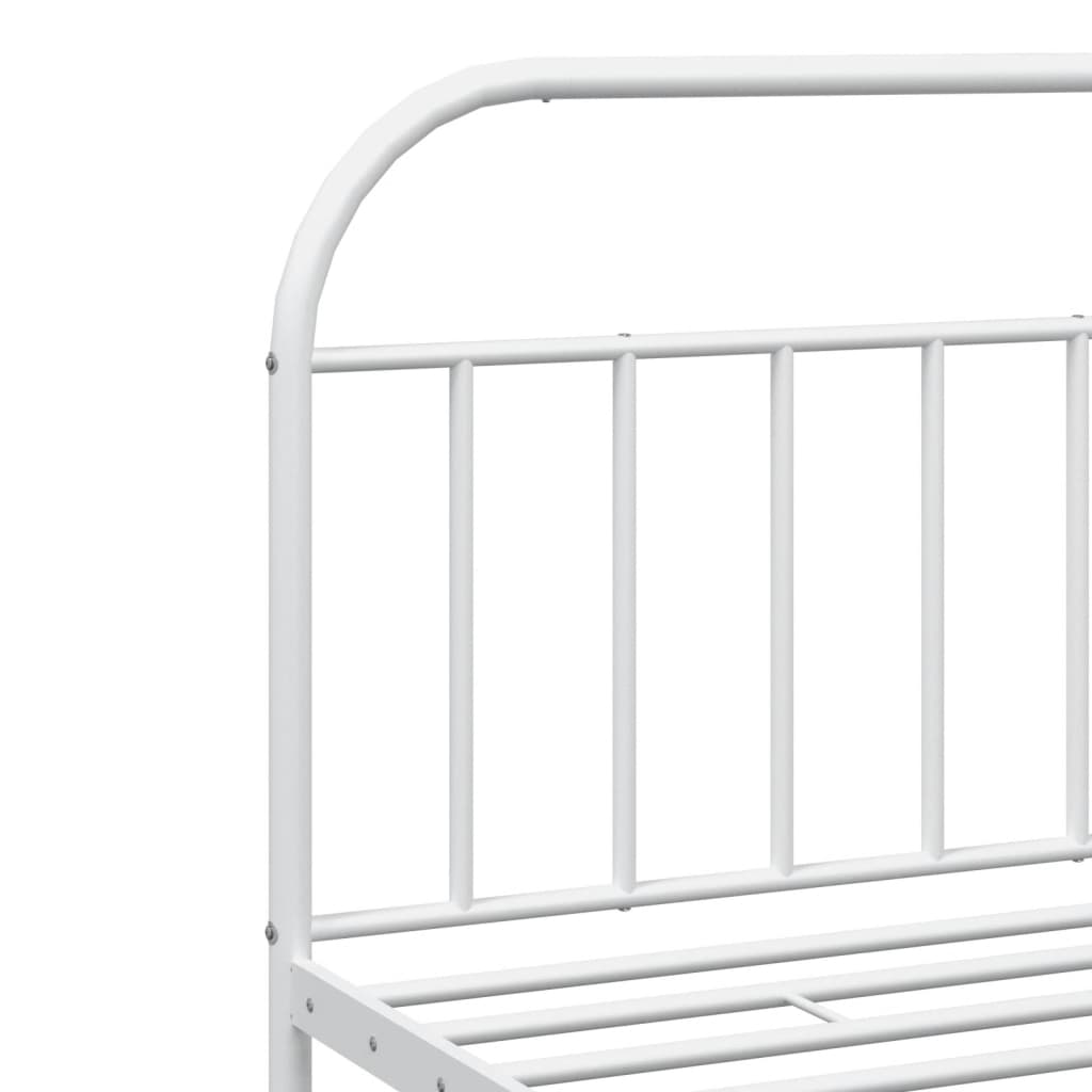 vidaXL Estrutura de cama com cabeceira e pés 193x203 cm metal branco